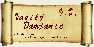 Vasilj Damjanić vizit kartica